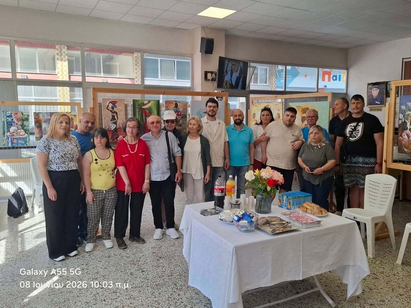 Επίσκεψη του Ειδικού Εργαστηρίου Πτολεμαΐδας στην έκθεση ζωγραφικής του Συλλόγου Κρητών και Φίλων Κρήτης Πτολεμαΐδας